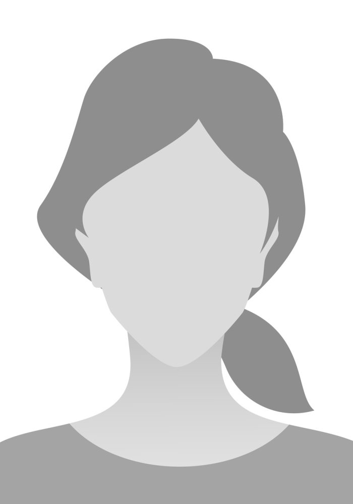 Person gray photo placeholder woman in T-shirt on white background